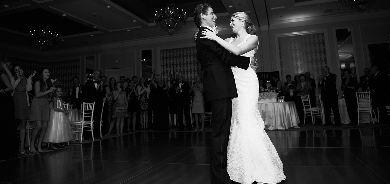 Bride and Groom at Wedding sharing their first dance in Philadelphia, PA. Event Planning