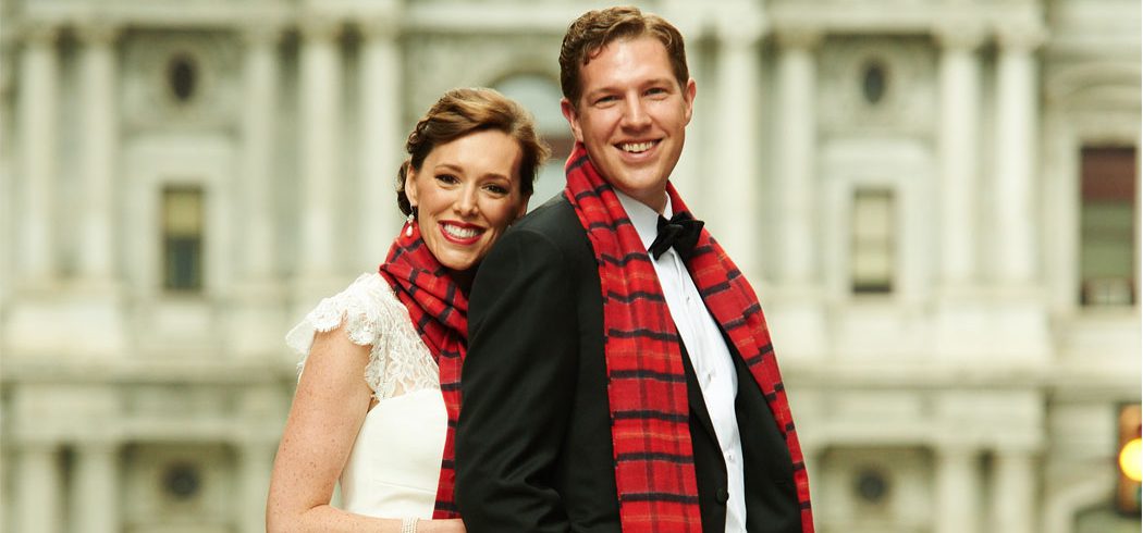 Bride and Groom wedding portrait outside at City Hall in Philadelphia, PA - Event Planning