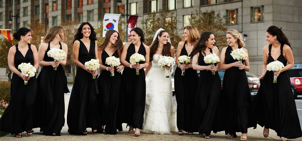 Bride with Bridesmaids laughing at Wedding in Philadelphia, PA - Event Planning