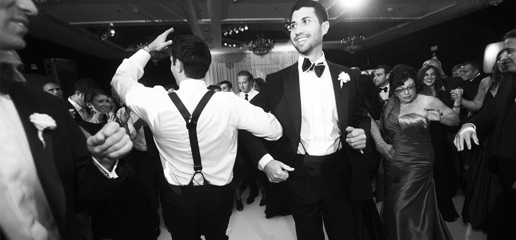 Groom dances with groomsmen at Jewish wedding reception in Philadelphia, PA - Event Planning